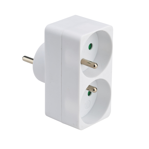 Adaptateur Multiprise Façade 2 x 2 Pôles avec Terre 16 A DEBFLEX