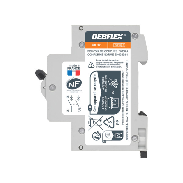 Disjoncteur Debflex 1 p+n 32a courbe c 3ka