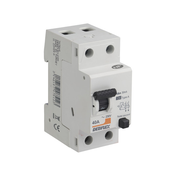 Interrupteur differentiel 2p 30ma 40a 2 modules type a