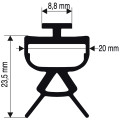 Profil caoutchouc + bande contact (2,4 m) x10