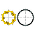 Roue jaune+couronne d50 zf 54 x1