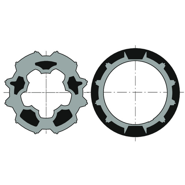 Roue+couronne moteur d50 tube imbac d65