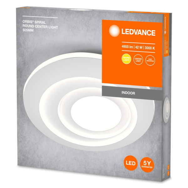 Ldv orbis ms rond ø505mm 42w 2400lm 3000k blanc plafonnier décoratif ledvance