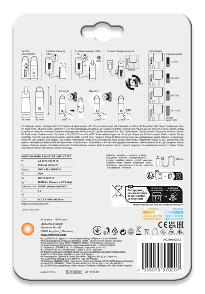 Nightlux mobile multi pb usb cct blanc ledvance