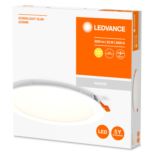 Ldv dl slim 225mm 22w 3000k 230v wt     ledvance