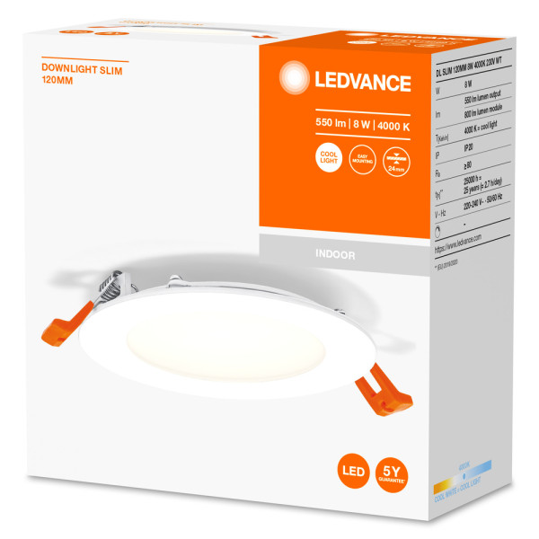 Ldv dl slim 120mm 8w 4000k 230v wt      ledvance