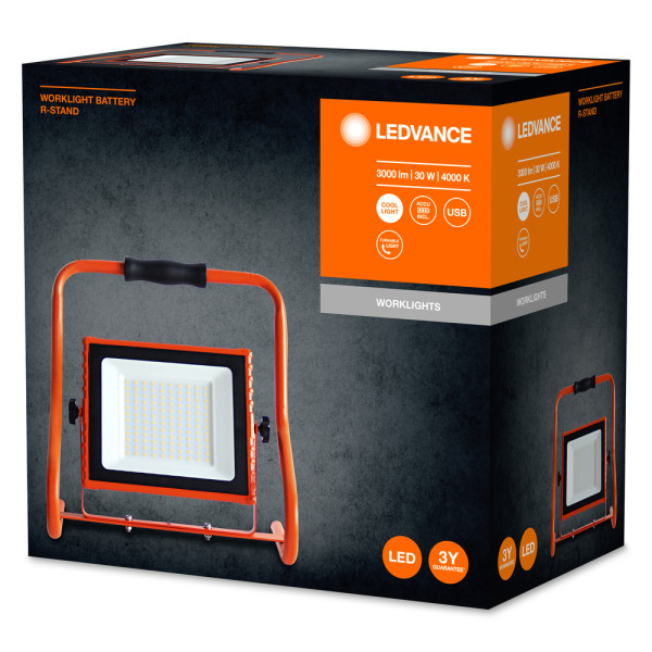 Ldv worklight 30w h-stand batterie 2700lm/4000k ip44 lum chantier ledvance