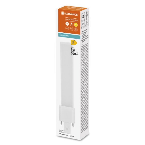 Dulux led ledvance s9 em ou ac plastic 120° g23 4w 500lm ra80 3000k