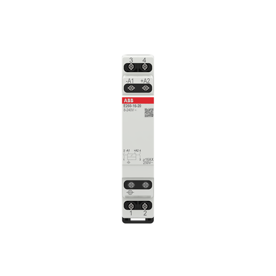 E260-16-20 télérupteur silencieux - 8 à 240v - 2 contacts no - 16a - 1 module