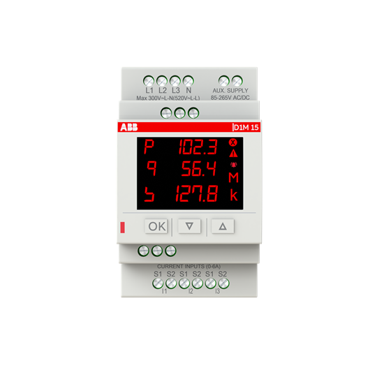 D1m 15 centrale de mesures modulaire montage sur rail modbus rtu ( led )