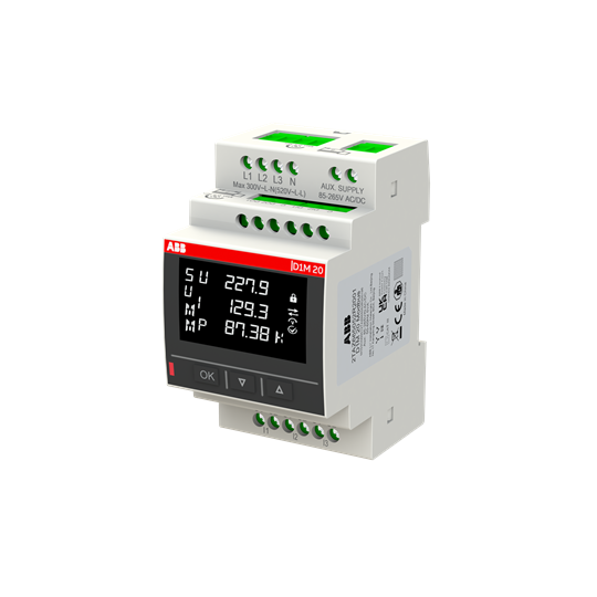 D1m 20 centrale de mesures modulaire montage sur rail modbus rtu ( lcd )