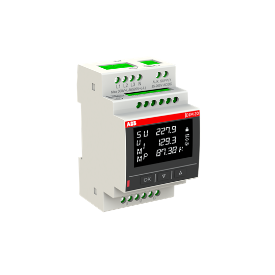 D1m 20 centrale de mesures modulaire montage sur rail modbus rtu ( lcd )