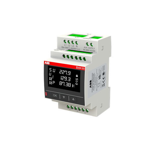 D1m 20 centrale de mesures modulaire montage sur rail modbus tcp ( lcd )