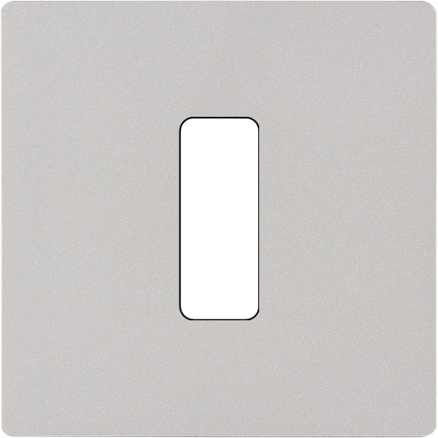 Façade "m" nickel sablé simple 1 bouton sans vis