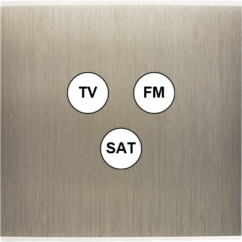 Façade Confidence Laiton  Acier simple TV-FM-SAT sans vis (196-412M)