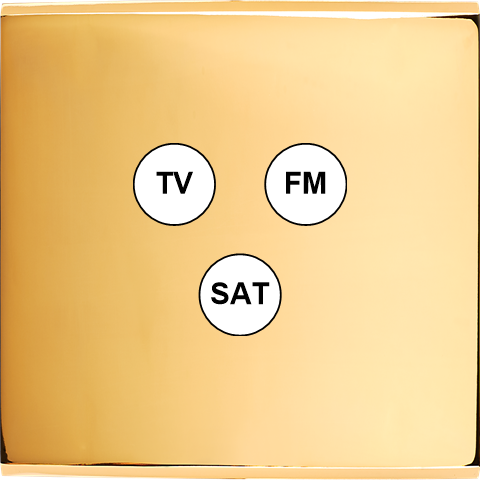 Façade Confidence Laiton  Or Miroir simple TV-FM-SAT sans vis (196-421M)