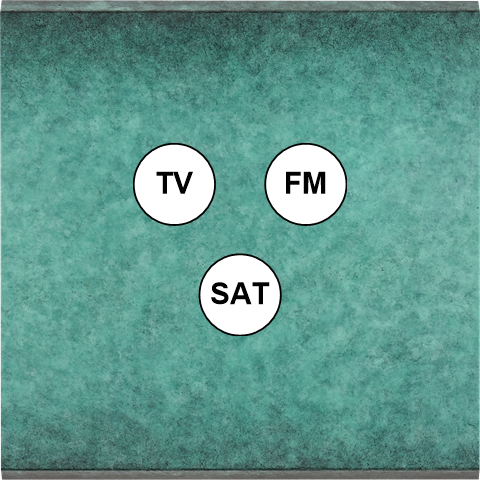 Façade fascination laiton jade simple tv-fm-sat sans vis