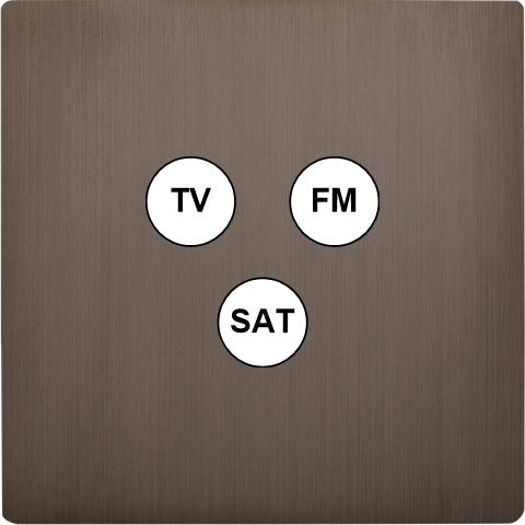 Façade "m" laiton canon de fusil simple 1 tv-fm-sat sans vis