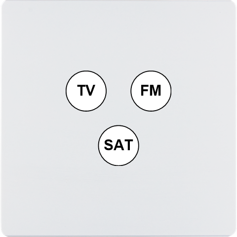 Façade "m" blanc mat simple 1 tv-fm-sat sans vis