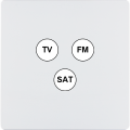 Façade "m" blanc mat simple 1 tv-fm-sat sans vis