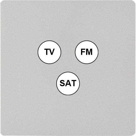 Façade "m" nickel sablé simple 1 tv-fm-sat sans vis