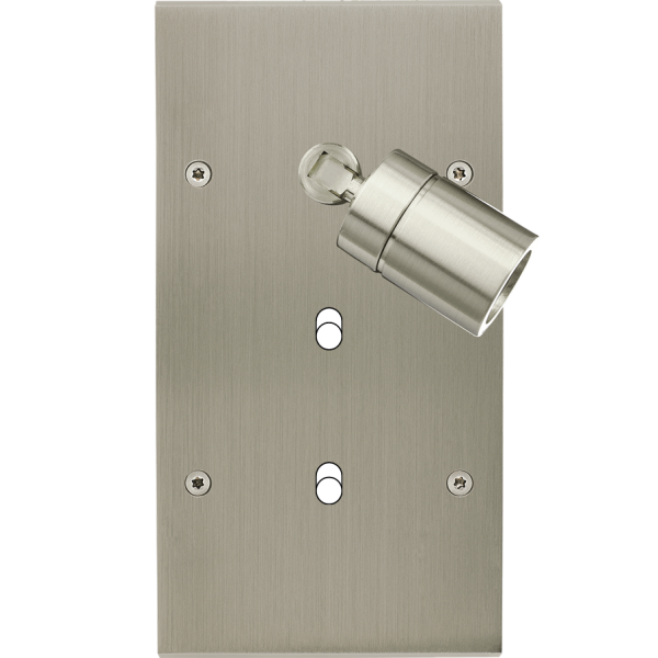 Façade Confidence Laiton  Nickel Satiné double verticale 2 basculeurs + SPOT 360° (223-418)