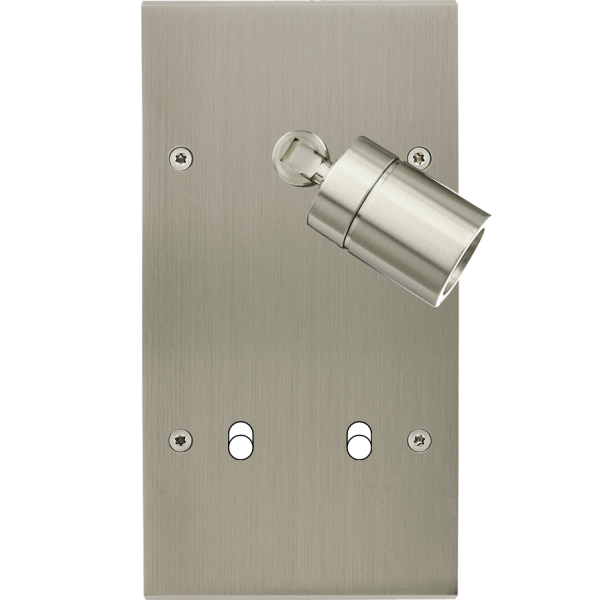 Façade Confidence Laiton  Nickel Satiné double verticale 2 basculeursx + SPOT 360° (224-418)