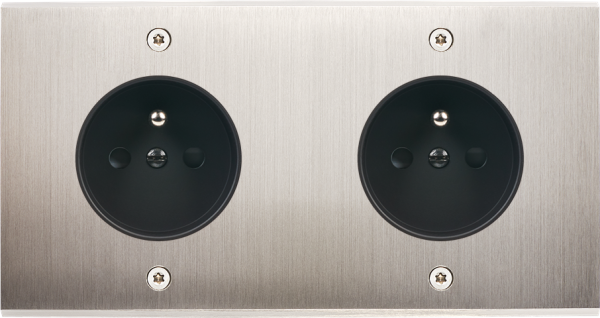 Façade Confidence Laiton  Nickel Satiné double horizontale PC PC à vis (260-418)