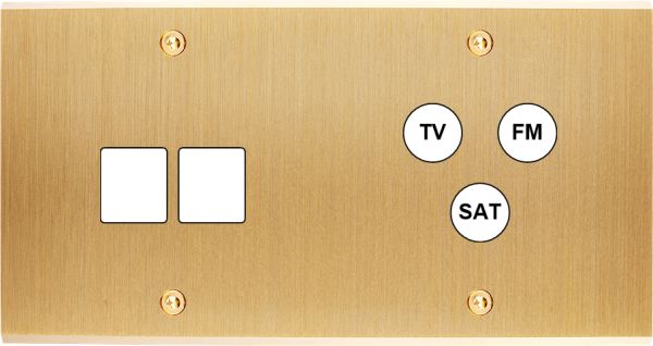 Façade Confidence Laiton double horizontale 2 MEDIA TV-FM-SAT à vis (270-410)