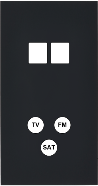 Façade désir noir mat double verticale 2 medias tv-fm-sat