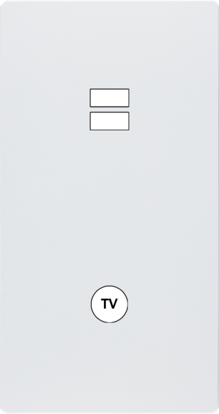 Façade "m" blanc mat double verticale 1 chargeur usb  sans vis