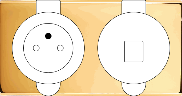 Façade confidence laiton or miroir double prise de sol prise 2p+t 1 emplacement pour chargeur usb ou média