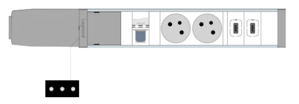 Bloc nourrice Legrand 1 prise RJ45 Cat6 FTP, 2 prises 2P+T, 2 prises chargeurs USB port C - LG2409001791813