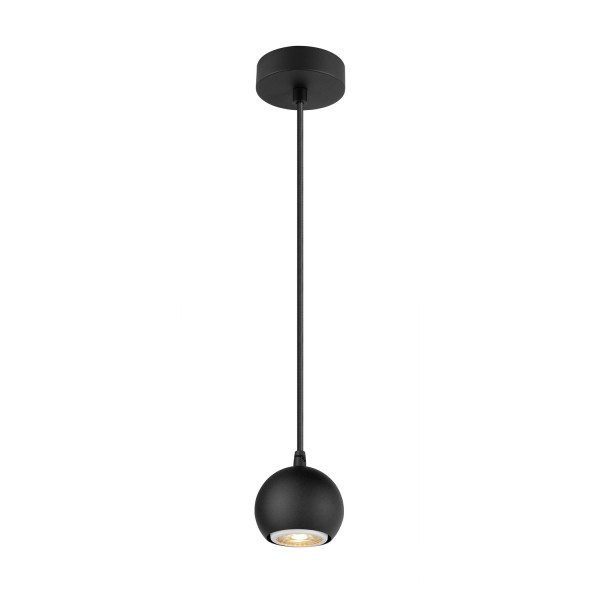 Light eye® 90, suspension, gu10, longueur susp. 150 cm, 1x max. 6 w, noir mat