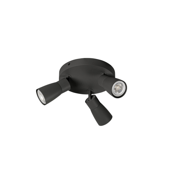 Puri 2.0 dome, plafonnier et applique en saillie, rond, 3x max. 6 w gu10, noir