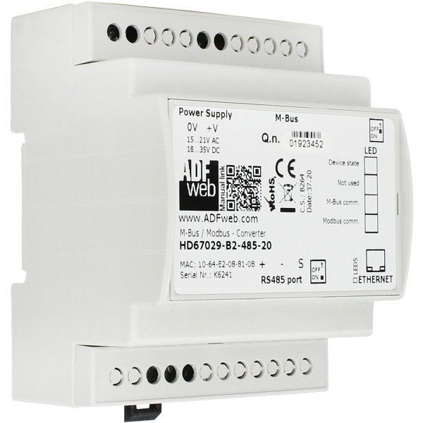 Convertisseur m bus -modbus 20compteurs rs485 out