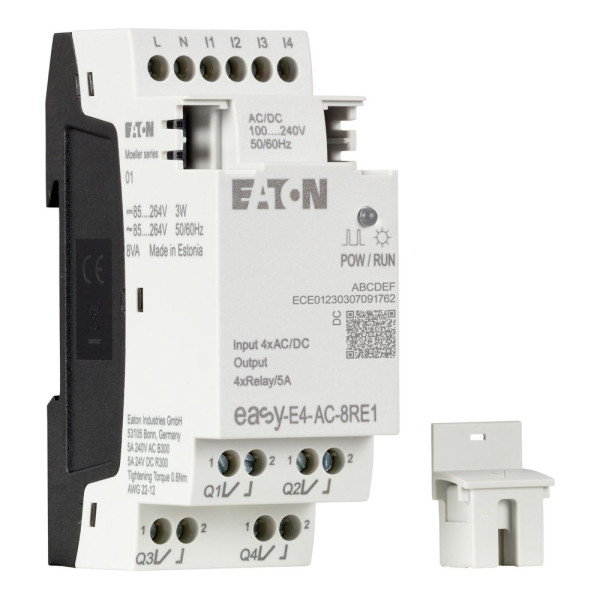 Extension e/s, 100-240 v ac/dc, 4 entrées tor, 4 sorties relais (EASY-E4-AC-8RE1)