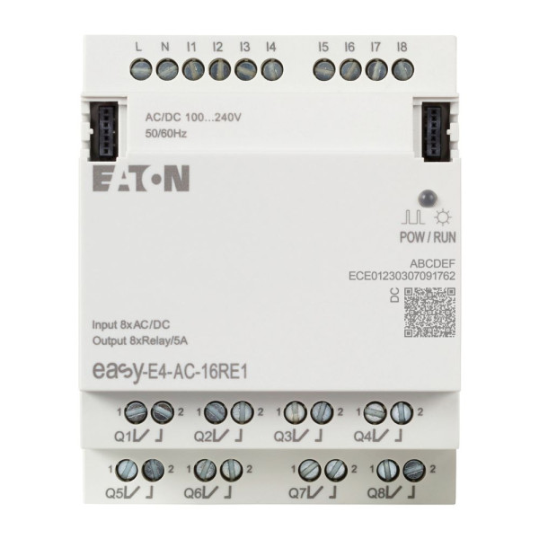 Extension e/s, 100-240 v ac/dc, 8 entrées tor, 8 sorties relais (EASY-E4-AC-16RE1)