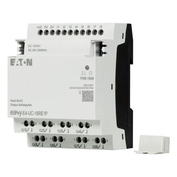 Extension e/s, 12/24 v dc, 24 v ac, 8 entrées tor, 8 sorties relais, push-in (EASY-E4-UC-16RE1P)