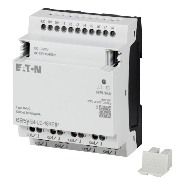 Extension e/s, 12/24 v dc, 24 v ac, 8 entrées tor, 8 sorties relais, push-in (EASY-E4-UC-16RE1P)