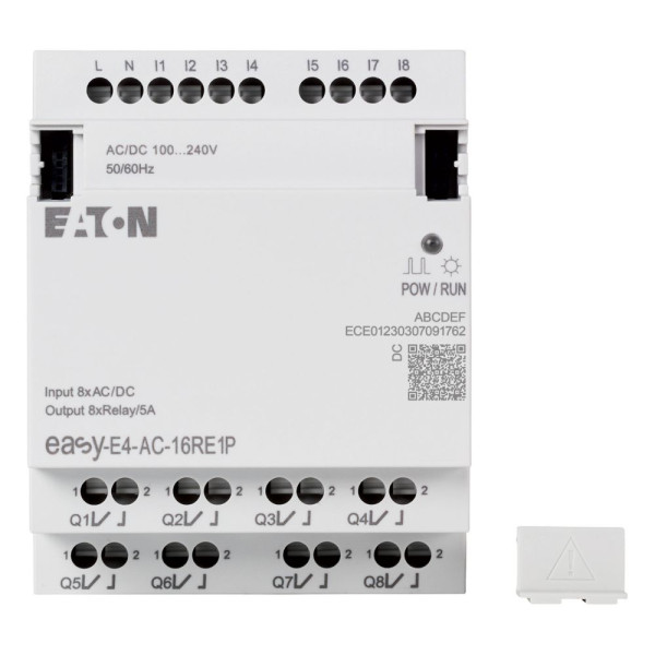 Extension e/s, 100-240 v ac/dc, 8 entrées tor, 8 sorties relais, push-in (EASY-E4-AC-16RE1P)