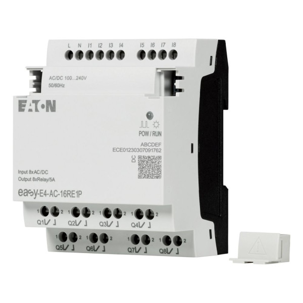 Extension e/s, 100-240 v ac/dc, 8 entrées tor, 8 sorties relais, push-in (EASY-E4-AC-16RE1P)