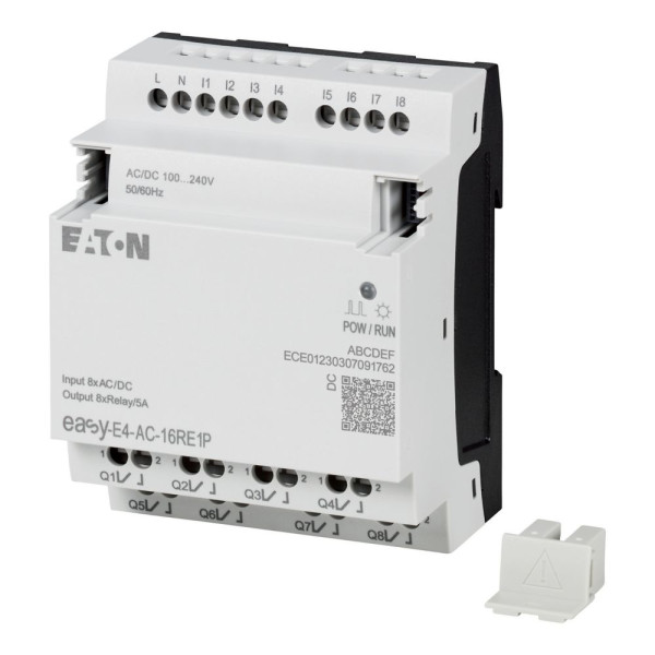 Extension e/s, 100-240 v ac/dc, 8 entrées tor, 8 sorties relais, push-in (EASY-E4-AC-16RE1P)