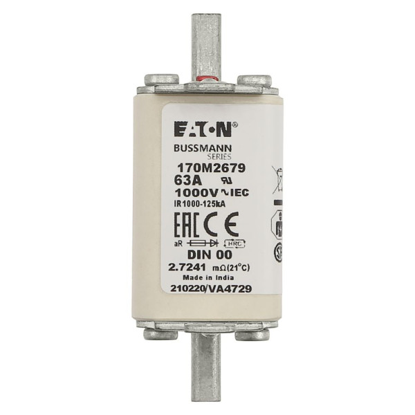 Fuse 63a 1000v din 00 ar 