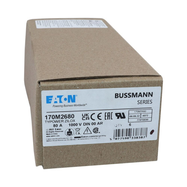 Fuse 80a 1000v din 00 ar 