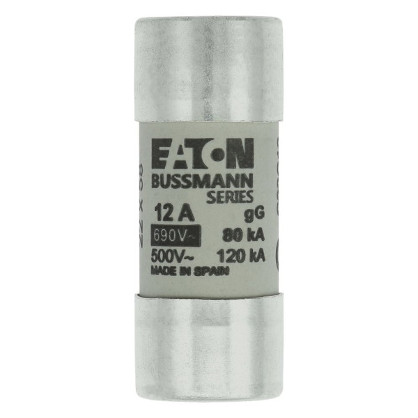 Cylindrical fuse 22 x 58 12a gg 690v ac 