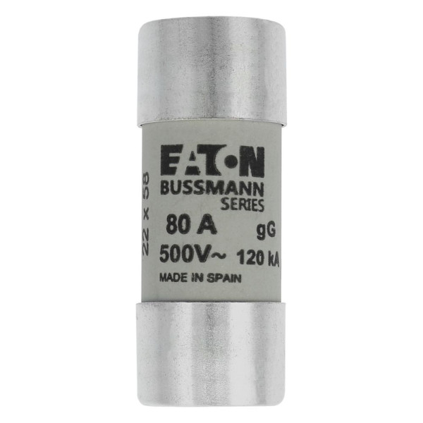 Cylindrical fuse 22 x 58 80a gg 500v ac 