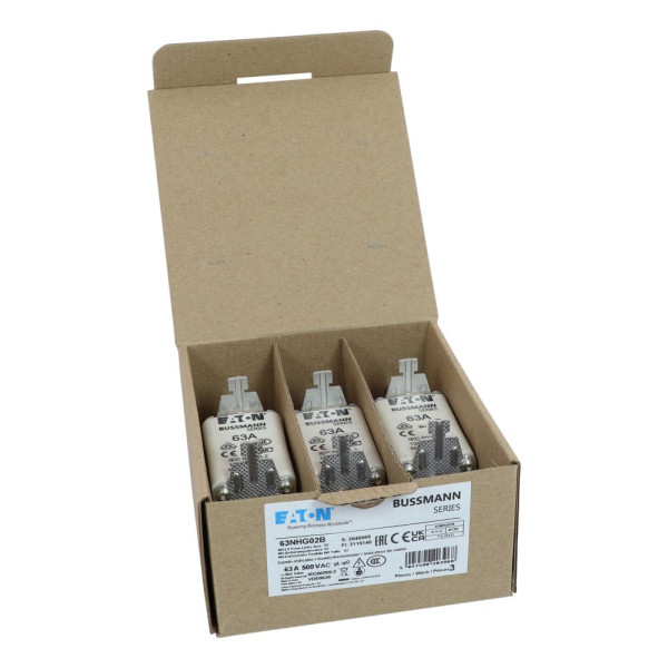 Nh fuse 63a 500v gg/gl size 02 