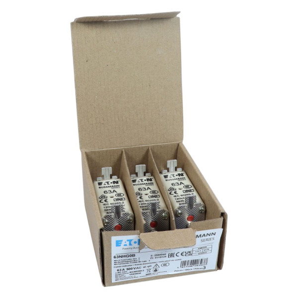 Nh fuse 63a 500v gg/gl size 0 