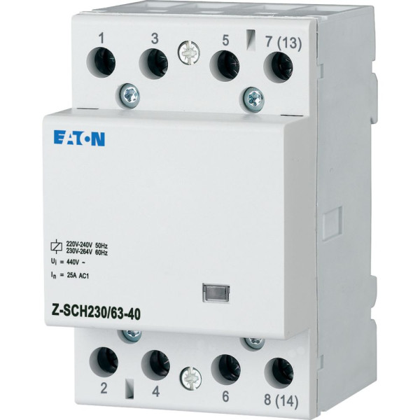 Contacteur modulaire, 230vac/50hz, 4 s, 63a, 3pe (Z-SCH230/63-40)